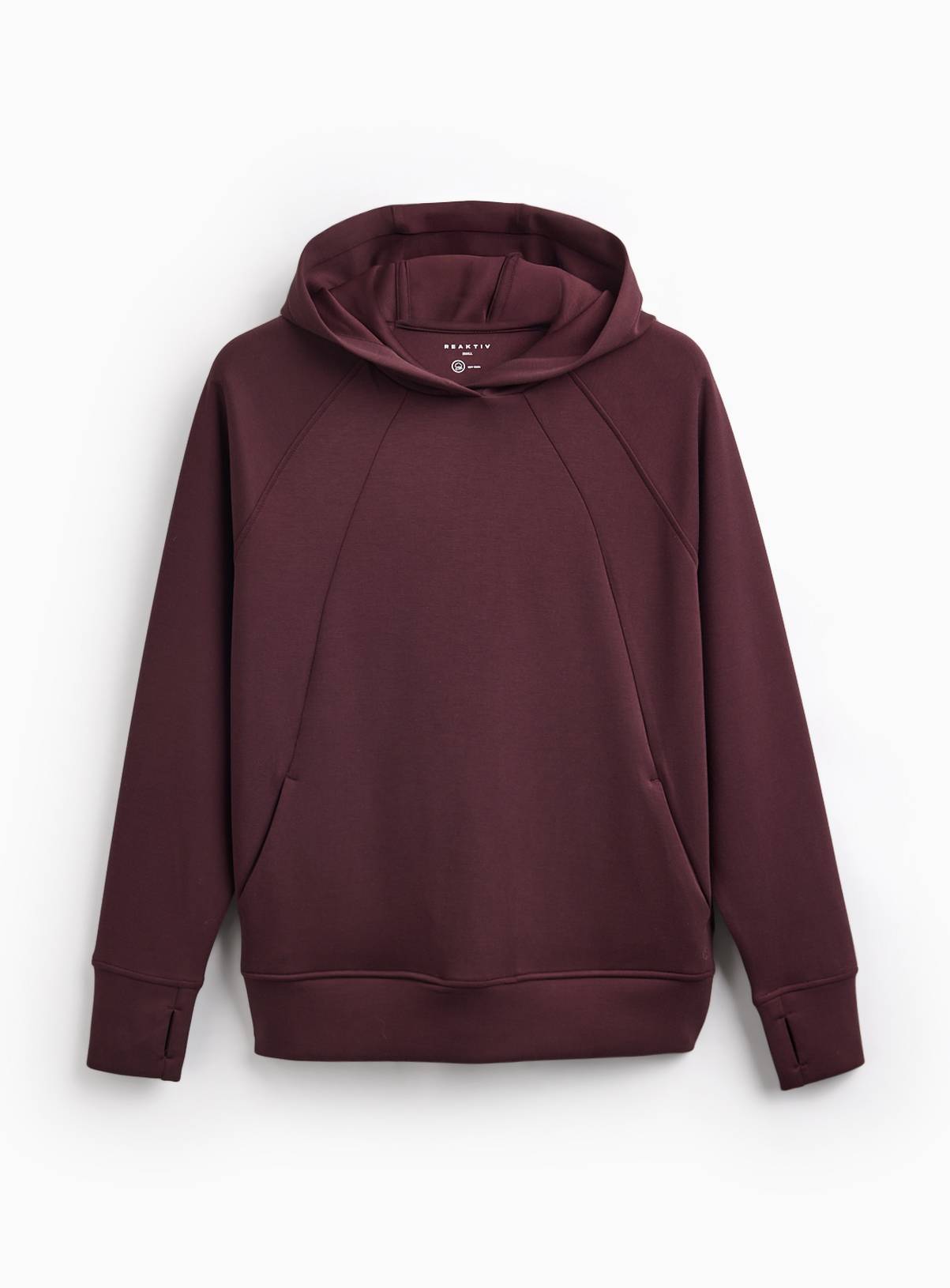 REAKTIV Dark Red Scuba Longline Hoodie XXL - Image 2